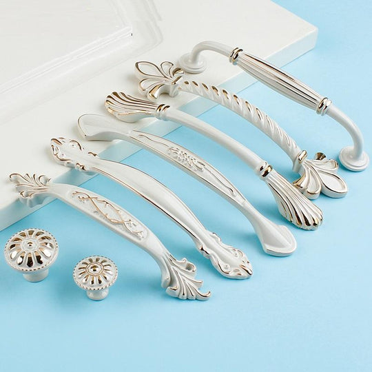 Provincial White Cabinet Drawer Handles and Knobs