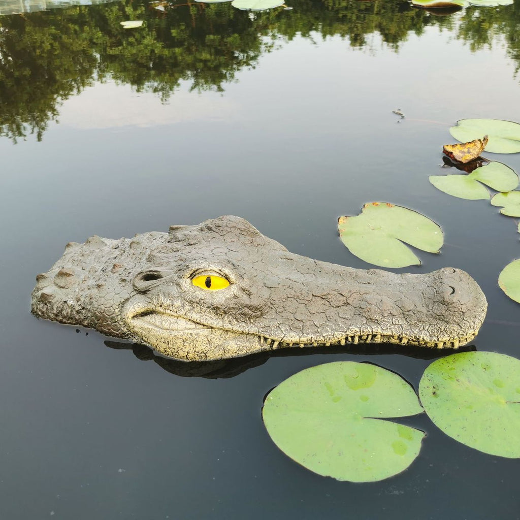 Pond Garden Statue Floating Crocodile Head