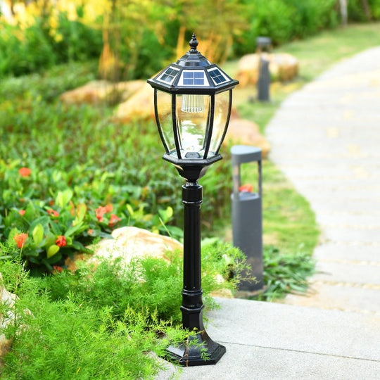 Exquisite Black Solar Post Lights - Garden Path Way Lights with Remote Control