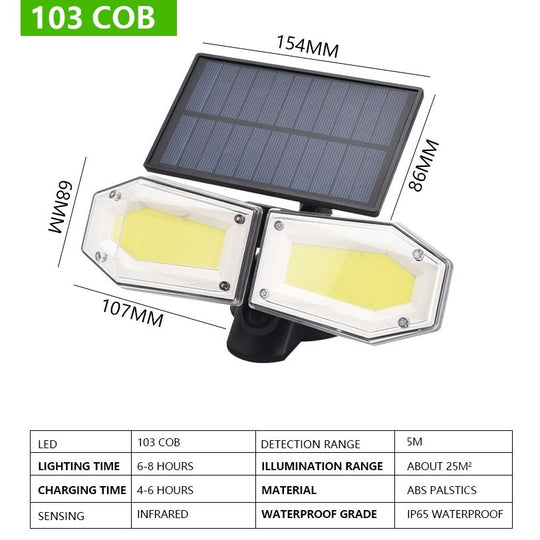Wall Mount Solar Flood Light LED COB 130