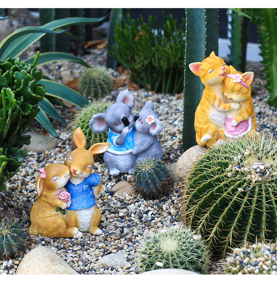 Cute Animal Garden Statues, Koala, Cat and Rabbit Statue for Home and Garden Decor