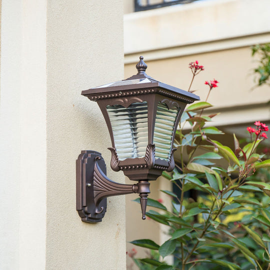 Black Retro Style Outdoor Wall Mounted Solar Light