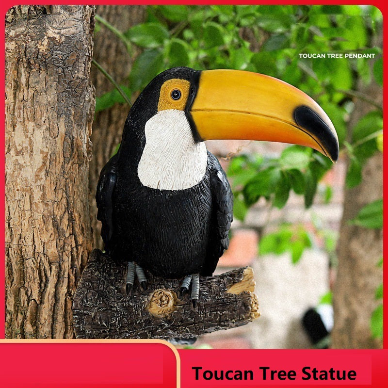 Large Realistic Toucan Bird Tree Garden Ornament 30cm