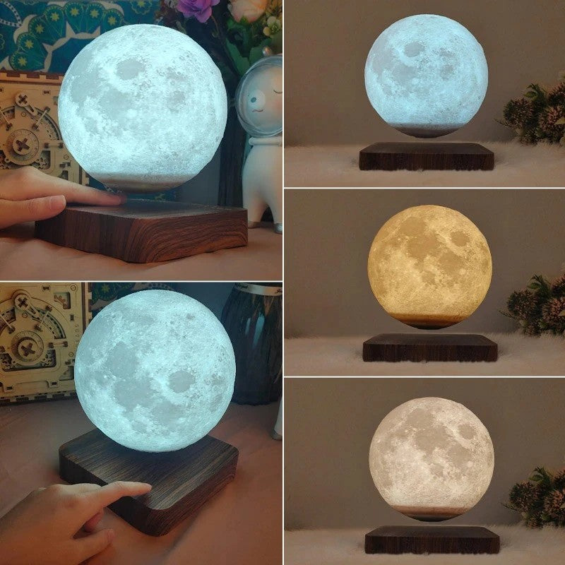 Levitating 3D Moon Table Night Lamp with Three Light Colours AU Plug