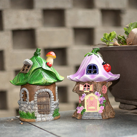 Fairy House Garden Ornaments with Solar Lights