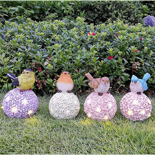 Garden Statue Bird and Flower with Lights